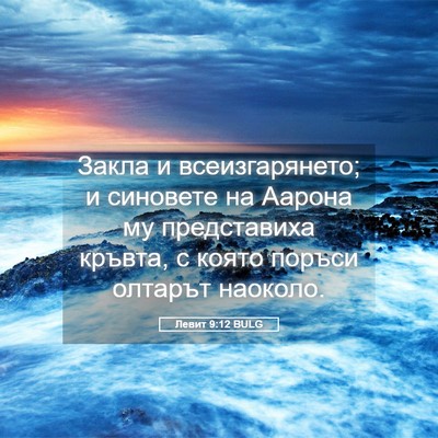 Picture 05 - Левит 9:12 BULG - Закла и всеизгарянето; и - Bible Verse Picture