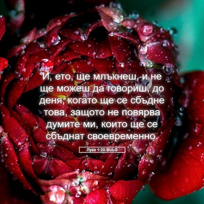 Picture 05 - Лука 1:20 BULG - И, ето, ще млъкнеш, и не ще - Bible Verse Picture