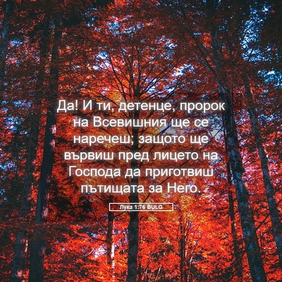 Picture 05 - Лука 1:76 BULG - Да! И ти, детенце, пророк на - Bible Verse Picture