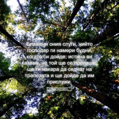 Picture 05 - Лука 12:37 BULG - Блажени ония слуги, чийто - Bible Verse Picture