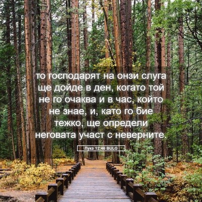 Picture 05 - Лука 12:46 BULG - то господарят на онзи - Bible Verse Picture