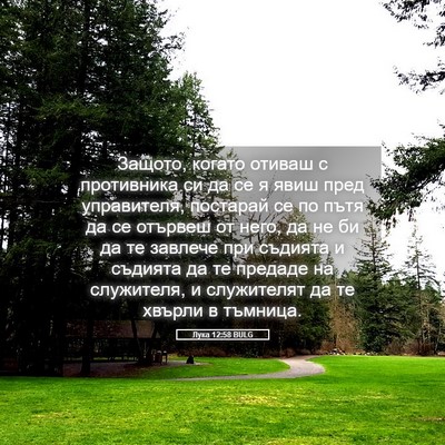 Picture 05 - Лука 12:58 BULG - Защото, когато отиваш с - Bible Verse Picture