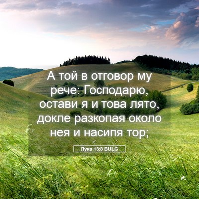 Picture 05 - Лука 13:8 BULG - А той в отговор му рече: - Bible Verse Picture