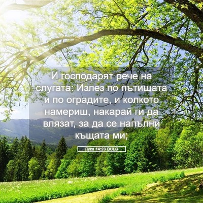 Picture 05 - Лука 14:23 BULG - И господарят рече на - Bible Verse Picture