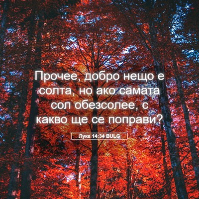 Picture 05 - Лука 14:34 BULG - Прочее, добро нещо е солта, - Bible Verse Picture