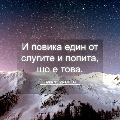 Picture 05 - Лука 15:26 BULG - И повика един от слугите и - Bible Verse Picture