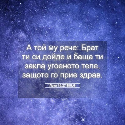 Picture 05 - Лука 15:27 BULG - А той му рече: Брат ти си - Bible Verse Picture