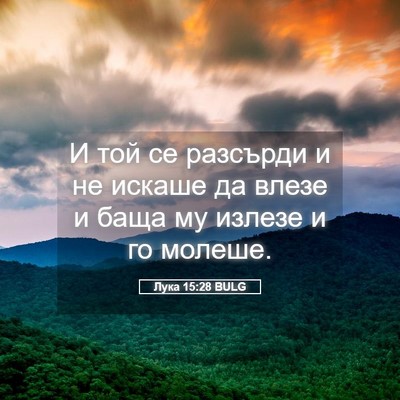 Picture 05 - Лука 15:28 BULG - И той се разсърди и не - Bible Verse Picture