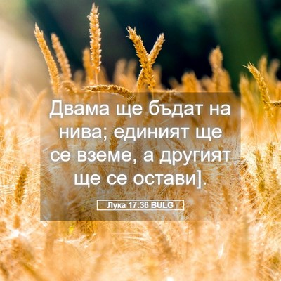 Picture 05 - Лука 17:36 BULG - Двама ще бъдат на нива; - Bible Verse Picture