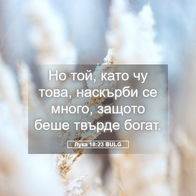 Picture 05 - Лука 18:23 BULG - Но той, като чу това, - Bible Verse Picture