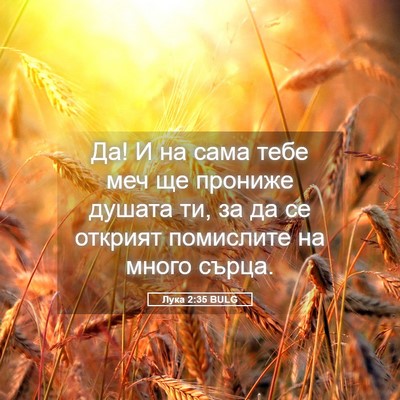 Picture 05 - Лука 2:35 BULG - Да! И на сама тебе меч ще - Bible Verse Picture