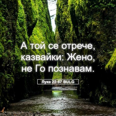 Picture 05 - Лука 22:57 BULG - А той се отрече, казвайки: - Bible Verse Picture