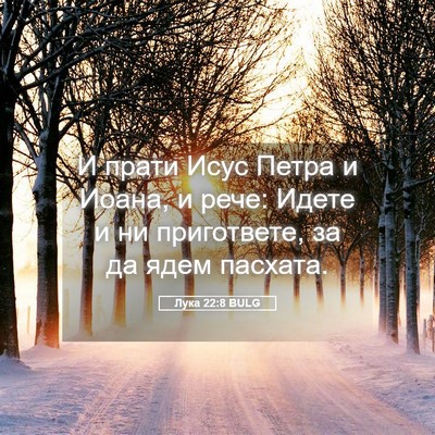 Picture 05 - Лука 22:8 BULG - И прати Исус Петра и Иоана, - Bible Verse Picture