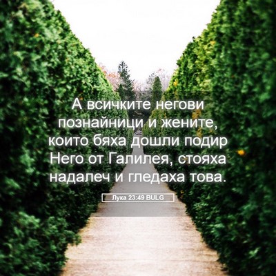 Picture 05 - Лука 23:49 BULG - А всичките негови - Bible Verse Picture