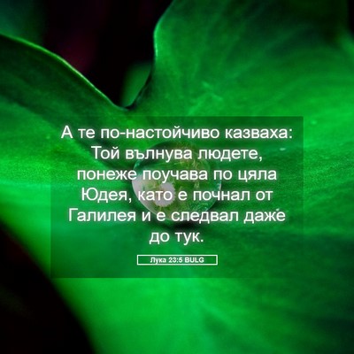 Picture 05 - Лука 23:5 BULG - А те по-настойчиво казваха: - Bible Verse Picture