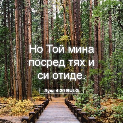 Picture 05 - Лука 4:30 BULG - Но Той мина посред тях и си - Bible Verse Picture