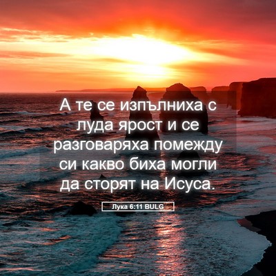 Picture 05 - Лука 6:11 BULG - А те се изпълниха с луда - Bible Verse Picture
