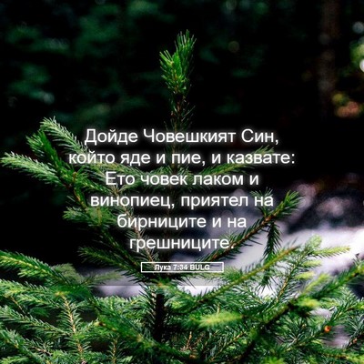Picture 05 - Лука 7:34 BULG - Дойде Човешкият Син, който - Bible Verse Picture