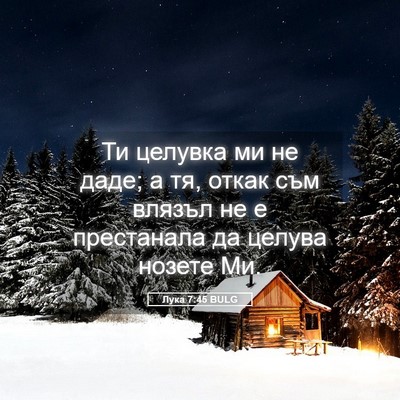 Picture 05 - Лука 7:45 BULG - Ти целувка ми не даде; а тя, - Bible Verse Picture