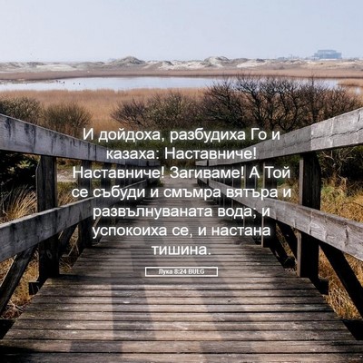 Picture 05 - Лука 8:24 BULG - И дойдоха, разбудиха Го и - Bible Verse Picture