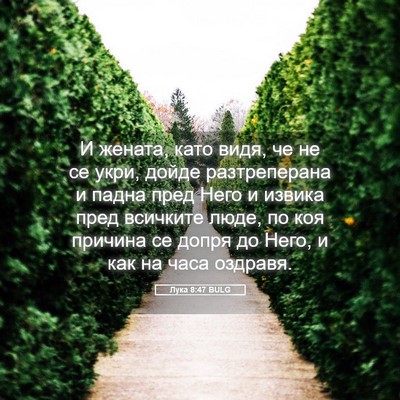 Picture 05 - Лука 8:47 BULG - И жената, като видя, че не - Bible Verse Picture