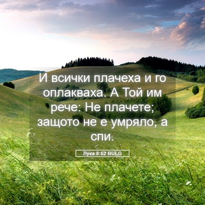 Picture 05 - Лука 8:52 BULG - И всички плачеха и го - Bible Verse Picture