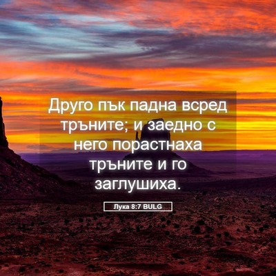 Picture 05 - Лука 8:7 BULG - Друго пък падна всред - Bible Verse Picture