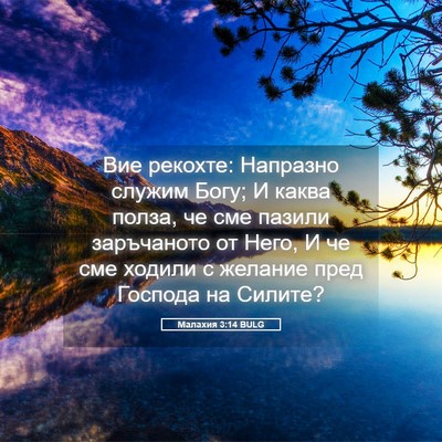 Picture 05 - Малахия 3:14 BULG - Вие рекохте: Напразно - Bible Verse Picture