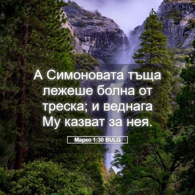 Picture 05 - Марко 1:30 BULG - А Симоновата тъща лежеше - Bible Verse Picture