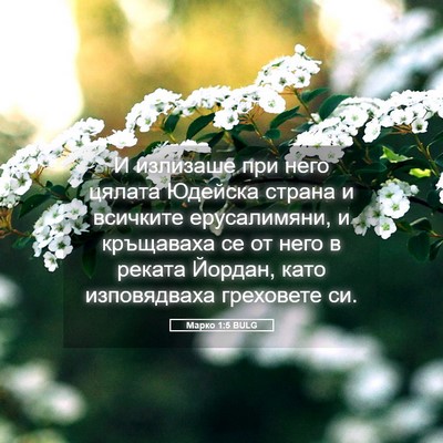 Picture 05 - Марко 1:5 BULG - И излизаше при него цялата - Bible Verse Picture