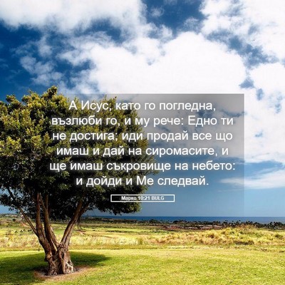 Picture 05 - Марко 10:21 BULG - А Исус, като го погледна, - Bible Verse Picture