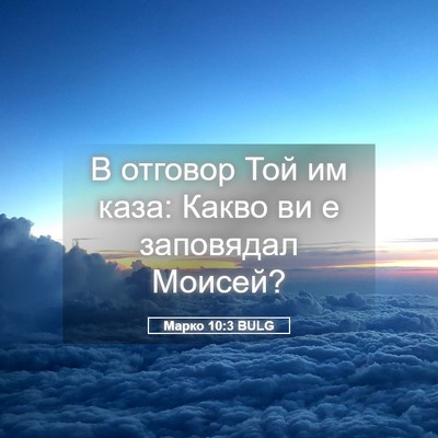 Picture 05 - Марко 10:3 BULG - В отговор Той им каза: - Bible Verse Picture
