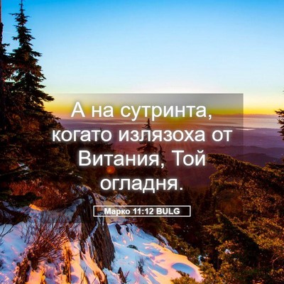 Picture 05 - Марко 11:12 BULG - А на сутринта, когато - Bible Verse Picture