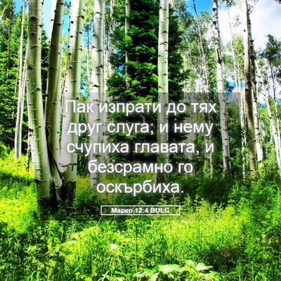 Picture 05 - Марко 12:4 BULG - Пак изпрати до тях друг - Bible Verse Picture