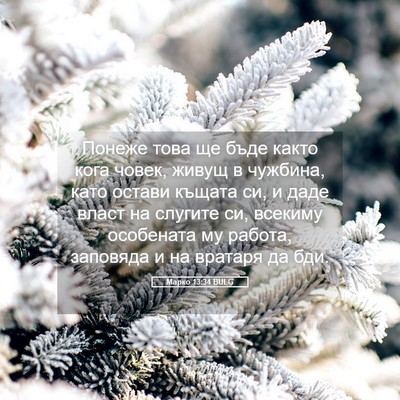 Picture 05 - Марко 13:34 BULG - Понеже това ще бъде както - Bible Verse Picture