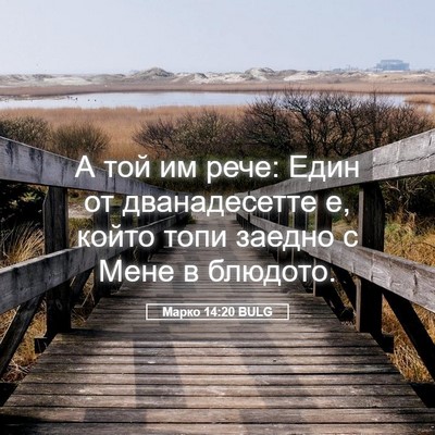 Picture 05 - Марко 14:20 BULG - А той им рече: Един от - Bible Verse Picture