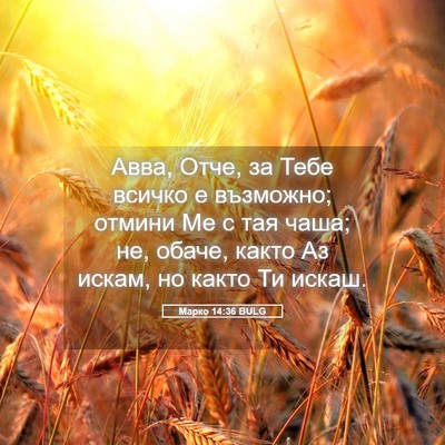Picture 05 - Марко 14:36 BULG - Авва, Отче, за Тебе всичко е - Bible Verse Picture
