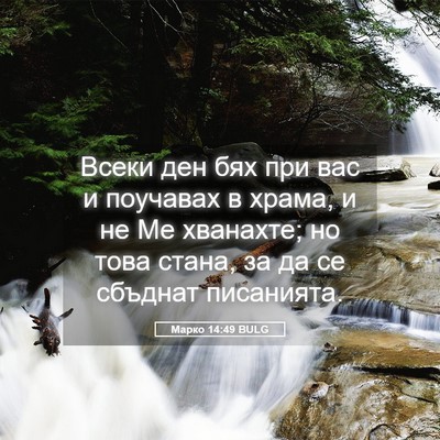 Picture 05 - Марко 14:49 BULG - Всеки ден бях при вас и - Bible Verse Picture