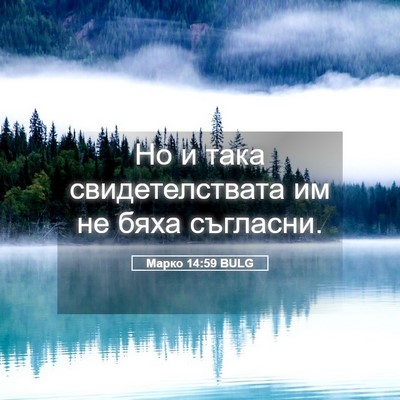 Picture 05 - Марко 14:59 BULG - Но и така свидетелствата - Bible Verse Picture