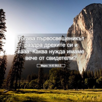 Picture 05 - Марко 14:63 BULG - Тогава първосвещеникът - Bible Verse Picture