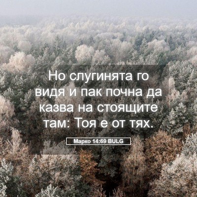 Picture 05 - Марко 14:69 BULG - Но слугинята го видя и пак - Bible Verse Picture