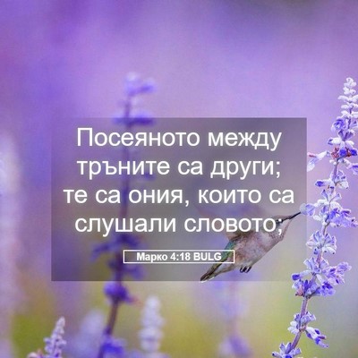 Picture 05 - Марко 4:18 BULG - Посеяното между тръните са - Bible Verse Picture