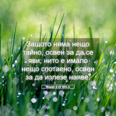 Picture 05 - Марко 4:22 BULG - Защото няма нещо тайно, - Bible Verse Picture