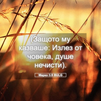 Picture 05 - Марко 5:8 BULG - (Защото му казваше: Излез - Bible Verse Picture
