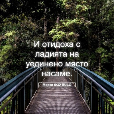 Picture 05 - Марко 6:32 BULG - И отидоха с ладията на - Bible Verse Picture