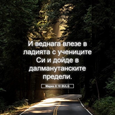 Picture 05 - Марко 8:10 BULG - И веднага влезе в ладията с - Bible Verse Picture