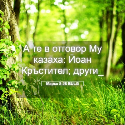 Picture 05 - Марко 8:28 BULG - А те в отговор Му казаха: - Bible Verse Picture