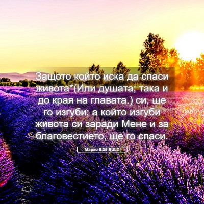 Picture 05 - Марко 8:35 BULG - Защото който иска да спаси - Bible Verse Picture
