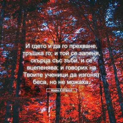 Picture 05 - Марко 9:18 BULG - И гдето и да го прехване, - Bible Verse Picture