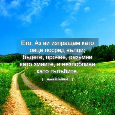 Picture 05 - Матей 10:16 BULG - Ето, Аз ви изпращам като - Bible Verse Picture